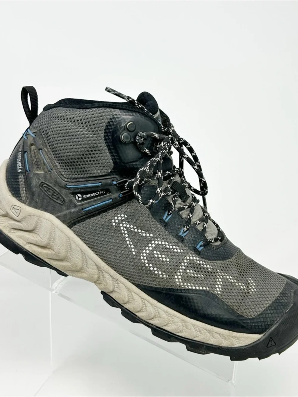 KEEN NXIS EVO Mid WP Waterproof Hiking Boots Gray/Black Unisex Outdoor Size 9.5